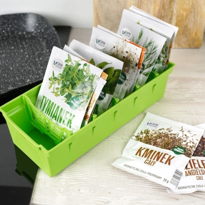 Organizer pojemnik kuchenny na przyprawy torebki dzielony zielony