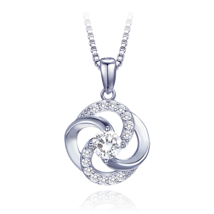 MINET Luksusowy srebrny naszyjnik z białymi cyrkoniami