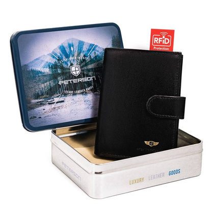 Skórzany portfel na karty z systemem rfid protect