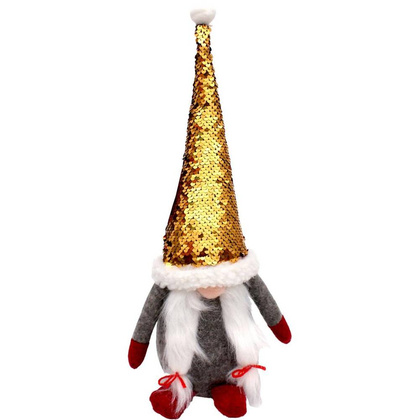 Skrzat dekoracyjny z magicznymi cekinami 35 cm szary