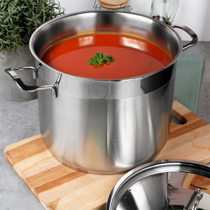 Garnek stalowy do gotowania duszenia z pokrywką premium 6,5 l