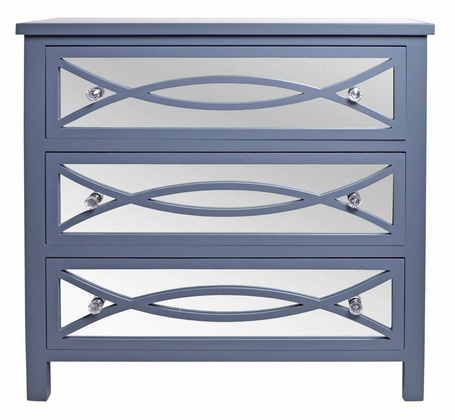 Komoda lustrzana z 3 szufladami w półkola szara