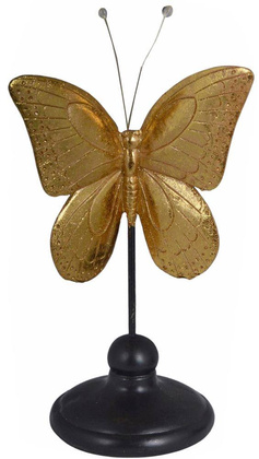 Motyl złoty na czarnej podstawie mały