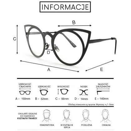 OKULARY &quot;ROYAL CAT EYES&quot; - BIAŁE Z NIEBIESKIM OK70WZ5