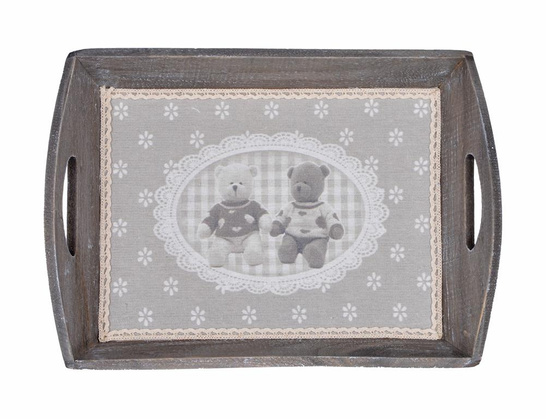 Taca z misiami szara