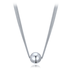 MINET Elegancki srebrny naszyjnik z trzema łańcuszkami i kulką Ag 925/1000 10,65g