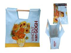 Torba z drewnianym uchwytem - V. van Gogh, Słoneczniki (CARMANI)