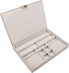 Szkatułka na biżuterię Stackers supersize velvet taupe z pokrywką