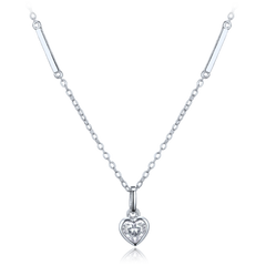 MINET Delikatny srebrny naszyjnik serce