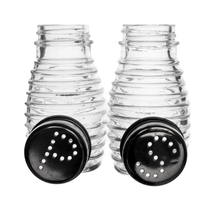 Solniczka pieprzniczka szklana przyprawnik zestaw do soli i pieprzu 2 sztuki