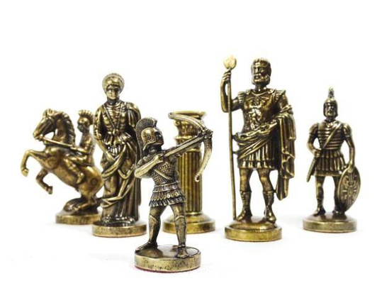 Duże ekskluzywne mosiężne szachy  - Łucznicy 44x44cm - S10BBRO