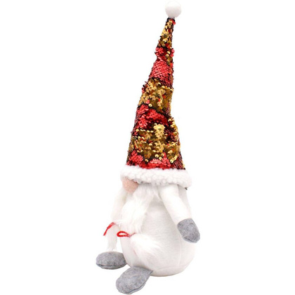 Skrzat dekoracyjny z magicznymi cekinami 35 cm biały