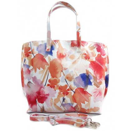 Włoska torba A4 Shopper Bag Vera Pelle Kwiaty SB689K3