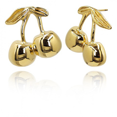 Kolczyki ze stali szlachetnej platerowane złotem KST3356