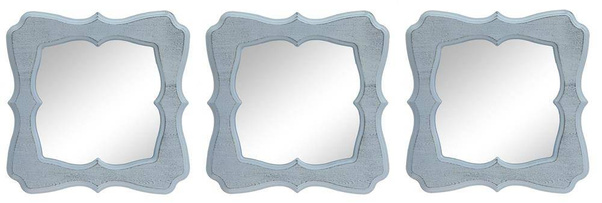 Lustro 3-częściowe zdobione ramy białe przecierane