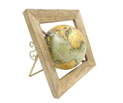 Globus dekoracyjny w drewnianej ramce GLB-40