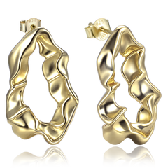 MINET Nowoczesne pozłacane srebrne kolczyki