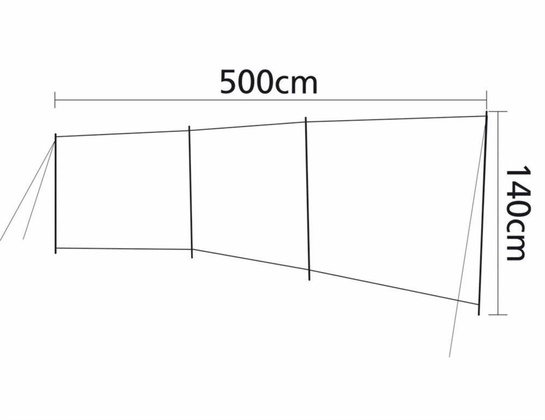 Parawan Bo Camp 5 x 1,4m 3-częściowy z oknem 