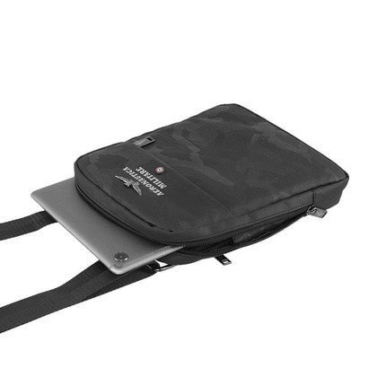 Torba na ramię AERONAUTICA MILITARE Camou Czarna