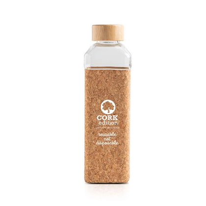 Szklana butelka 640ml z korkowym rękawem / Aquana