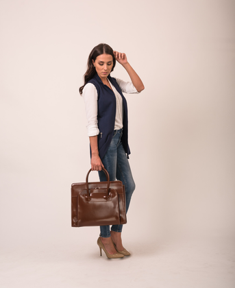 Teczka damska skórzana McKlein Lake Forest Brązowa