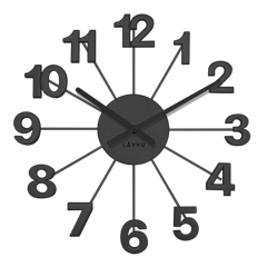 LAVVU Czarny zegar Nuance ⌀42cm