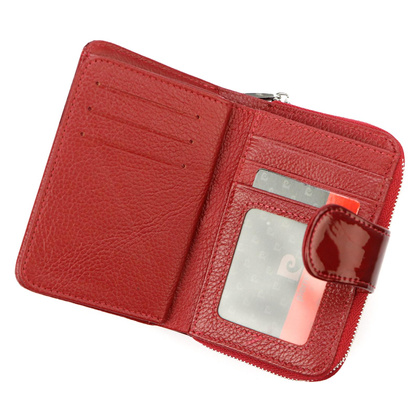 Nieduży skórzany portfel damski Pierre Cardin