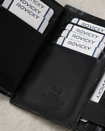 Duzy skorzany portfel meski z systemem RFID Protect
