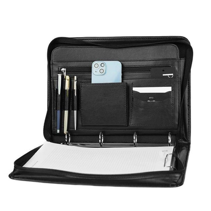 Biwuar na dokumenty teczka aktówka czarna eko skóra A4 - Pavone Nero Ticino 2096 BL