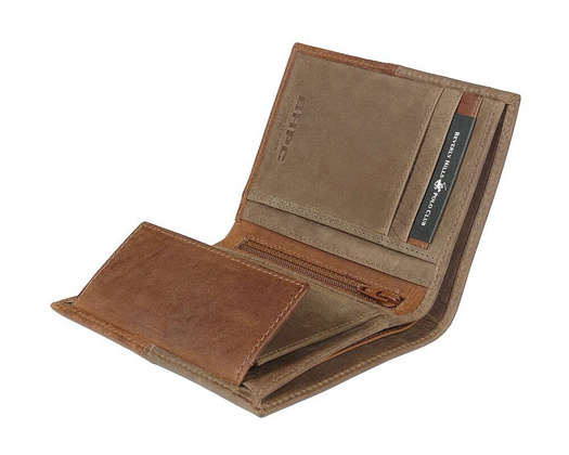 BH-263 OKLAHOMA Portfel męski skórzany Brązowy