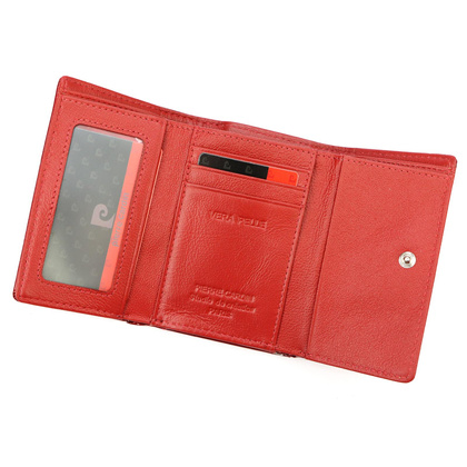 Nieduży skórzany portfel damski Pierre Cardin 