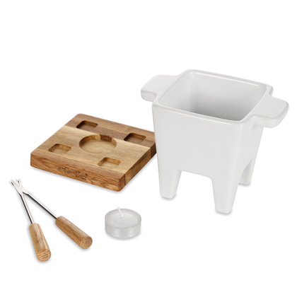 Zestaw Tapas Fondue biały, poj. 200ml, dąb