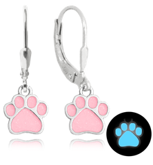 MINET Kolczyki świecące srebrne ŁAPY