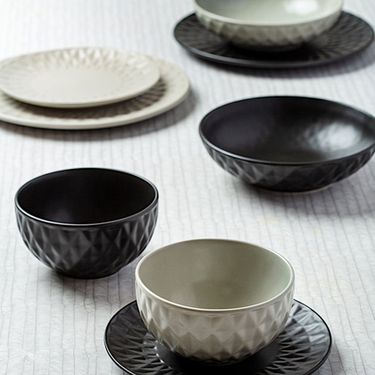Talerz ceramiczny czarny obiadowy płytki na obiad SOHO CLASSIC 27 cm