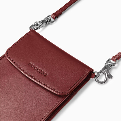 Torebka na telefon skórzana PUCCINI VULCANO VC92525 3B Bordowa