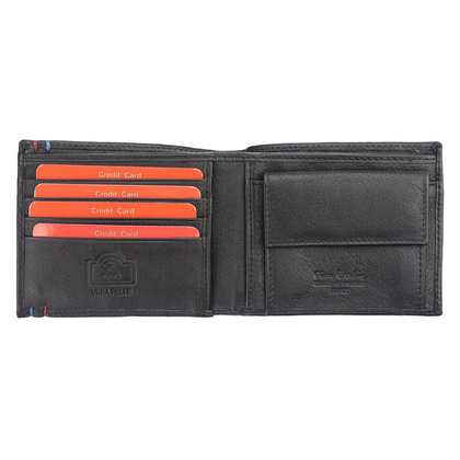Portfel męski skórzany PIERRE CARDIN TILAK30 8824 Czarno Niebieski