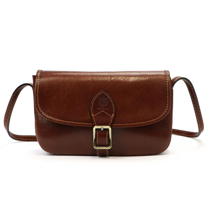 Mała torebka damska-listonoszka, skóra naturalna 