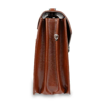 Skórzana teczka męska aktówka na laptopa brązowa - Pavone Nero Modena 2188 BR