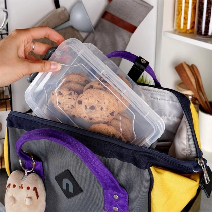 Pojemniki plastikowe ZESTAW 0,6L 1,2L 2L PROSTOKĄT z pokrywkami