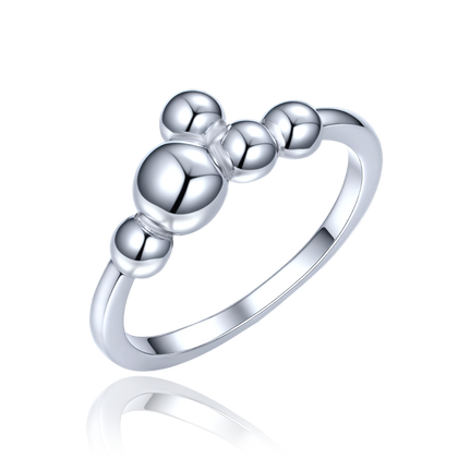 MINET Elegancki srebrny pierścionek z kulkami rozmiar 13