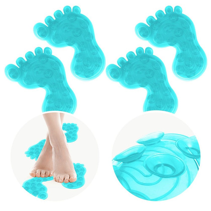 Podkładki antypoślizgowe z przyssawkami stopy niebieskie zestaw 4 szt.