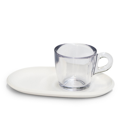 Zestaw dwóch filiżanek biały