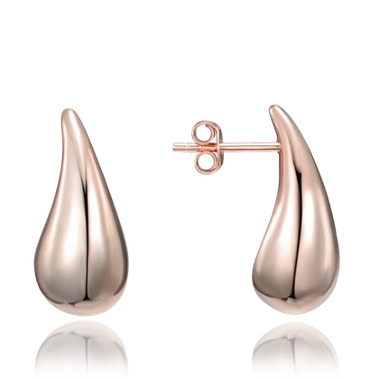 MINET Rose gold kolczyki srebrne duże krople