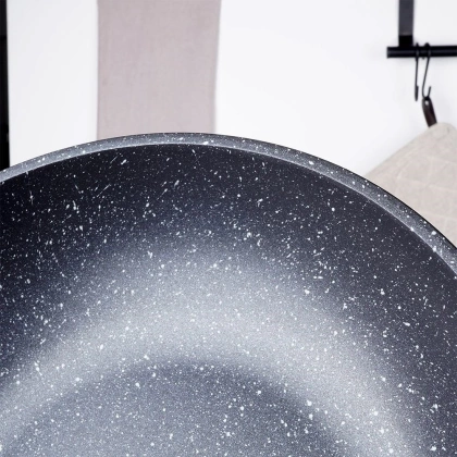 Patelnia granitowa wok do smażenia duszenia GRANDE 30 cm