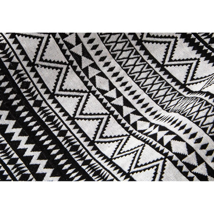 HAMAK OGRODOWY 1 OSOBOWY 200X100CM Z DRĄŻKIEM ETNO CZARNO-BIAŁY