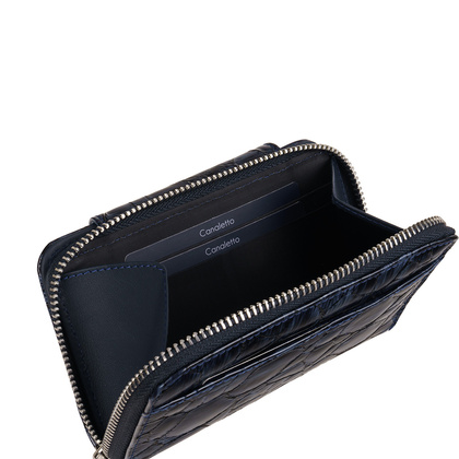 Damski portfel skórzany Canaletto – granatowy lakierowany z RFID | Elegancja i bezpieczeństwo PD1445s287 RFID