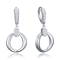 MINET Eleganckie srebrne kolczyki z cyrkoniami