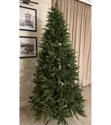 Choinka sztuczna PE01 220 cm zielona z metalowym stojakiem  jasnozielona silikonowa