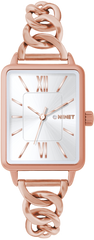 MINET Damski rosegoldowy zegarek SIENA z rosegoldową bransoletą ze stali nierdzewnej