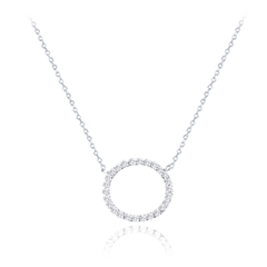 MINET Naszyjnik wykonany z białego złota pierścień z białymi cyrkoniami Au 585/1000 2,20g